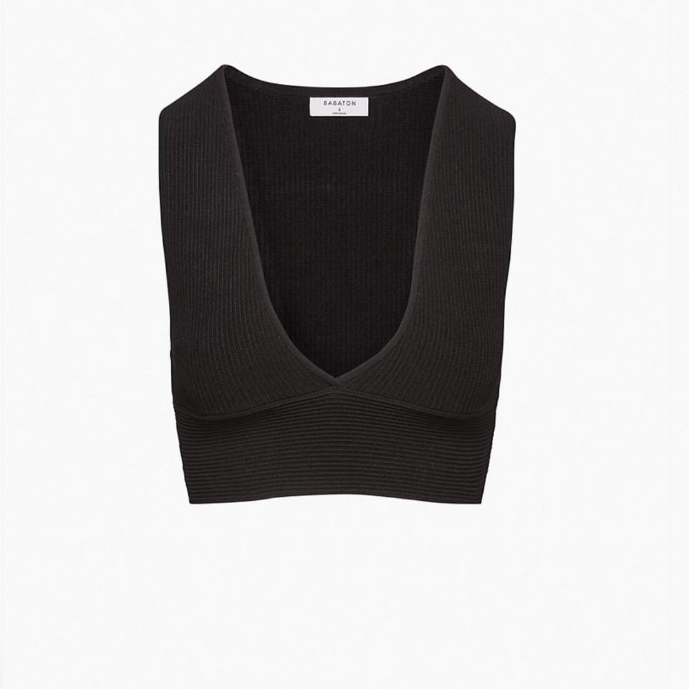 Babaton Aritzia Sculpt Knit Deep V Tank